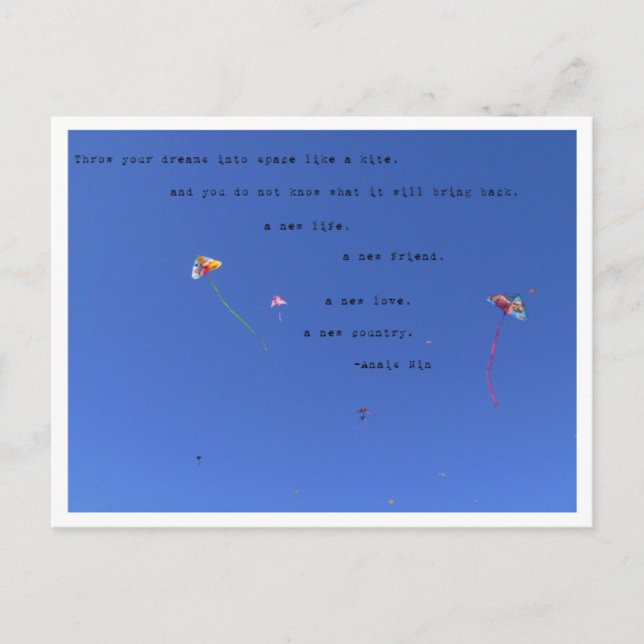 Throw your dreams into space postcard (Front)