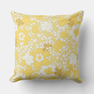 throwback 60s flower pattern throw pillow