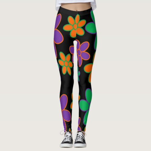 Throwback 70s Flower Power Leggings