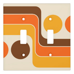 Throwback 70s Style Geometric Design Throw Pillow Light Switch Cover