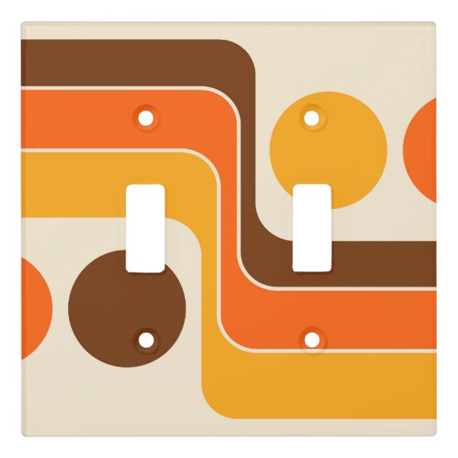 Throwback 70s Style Geometric Design Throw Pillow Light Switch Cover (Front)