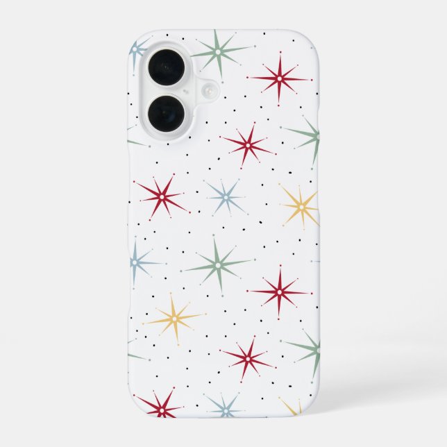 Throwback Atomic Starburst Midcentury Pattern iPhone Case (Back)
