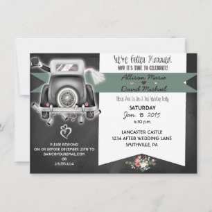 Throwback Chalkboard Post Wedding Party Invitation