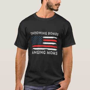 Throwing Bombs Banging Moms Football Flag Vintage T-Shirt