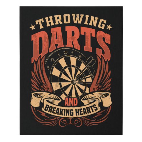 Throwing Darts and Breaking Hearts 16 x 20 Faux Canvas Print