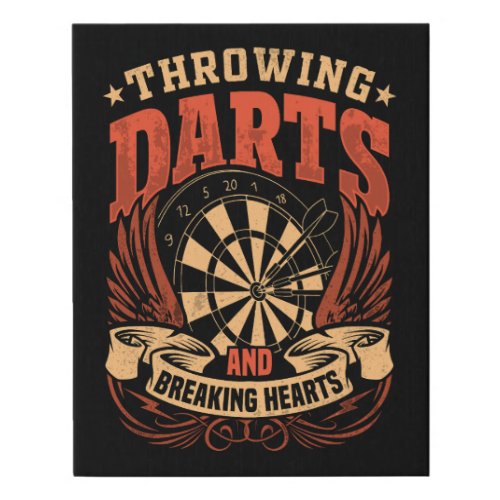 Throwing Darts and Breaking Hearts Dart 11 x 14 Faux Canvas Print