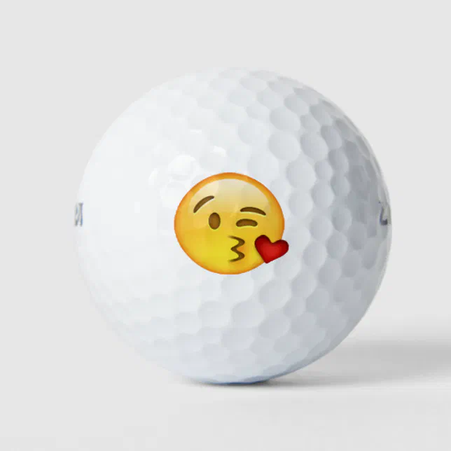 Throwing Kiss Emoji Golf Balls Zazzle