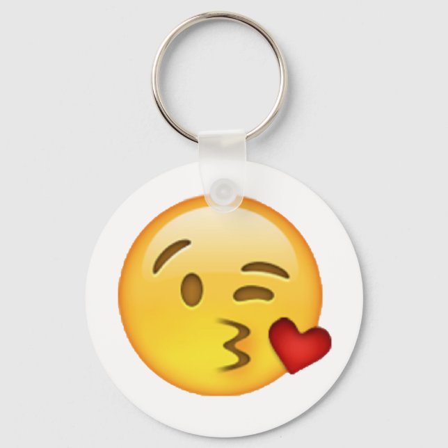Throwing Kiss - Emoji Keychain (Front)