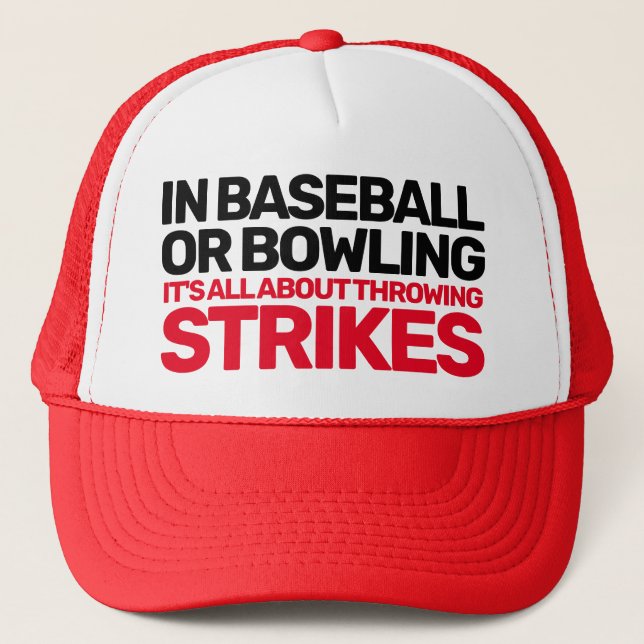 Throwing Strikes Fun Bowler Bowling Hat (Front)