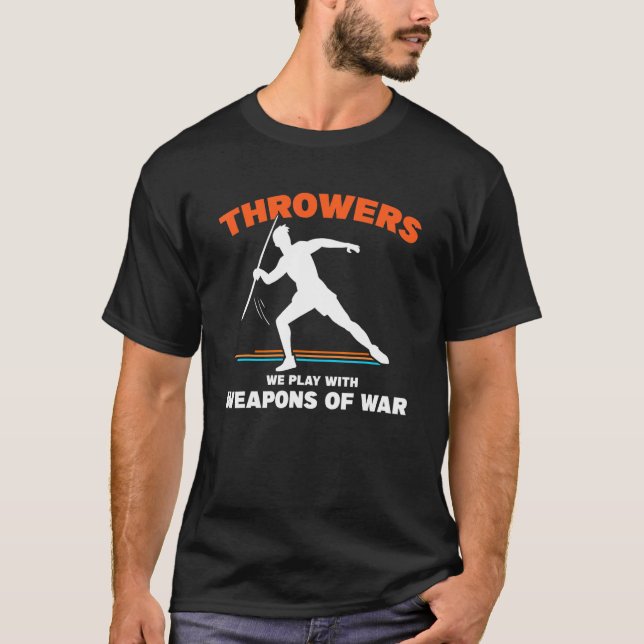 Throwing Track And Field Javelin Thrower T-Shirt (Front)