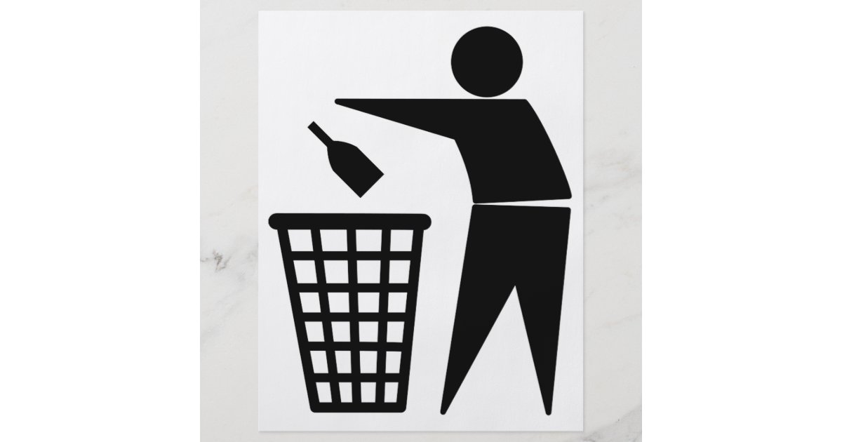 Throwing Trash Away (Bottle) Flyer Zazzle