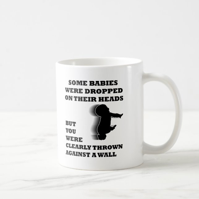 Thrown Against A Wall Funny Mug (Right)