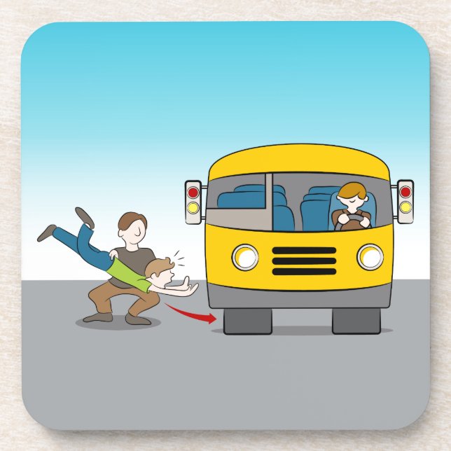 Thrown Under Bus Beverage Coaster (Front)