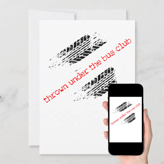 Thrown Under the Bus Club Invite Zazzle