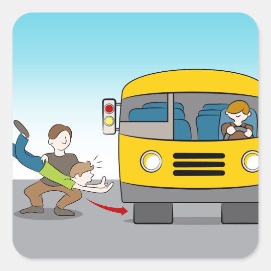 Thrown Under The Bus Square Sticker