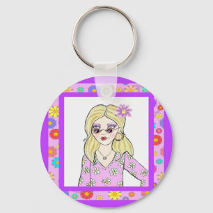 Thru Rose Colored Glasses Keychain