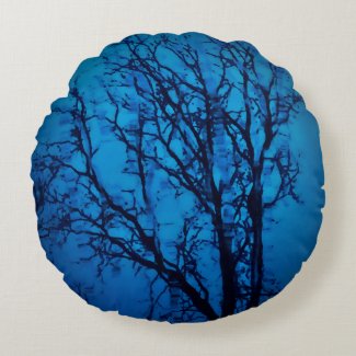 Thru The Glass, Weeping Tree Blue Abstract Art