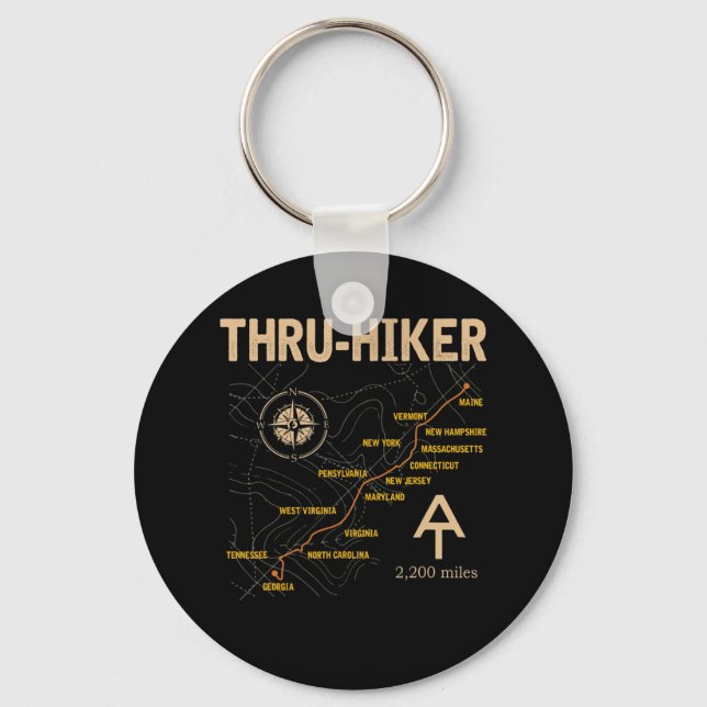 Thruh Hiker Appalachian Trail Hiking Keychain (Front)