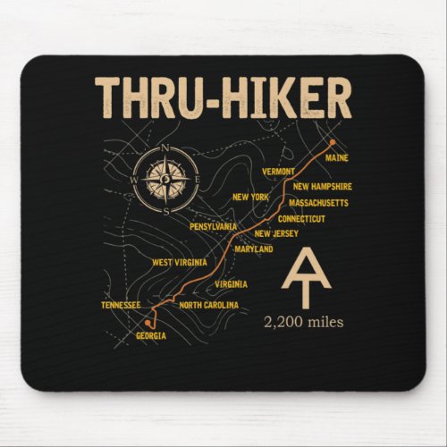 Thruh Hiker Appalachian Trail Hiking Mouse Pad