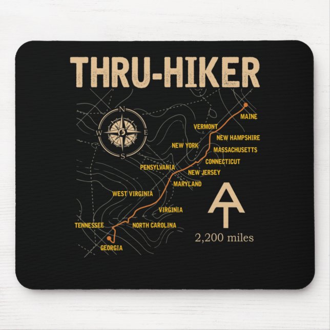 Thruh Hiker Appalachian Trail Hiking Mouse Pad (Front)