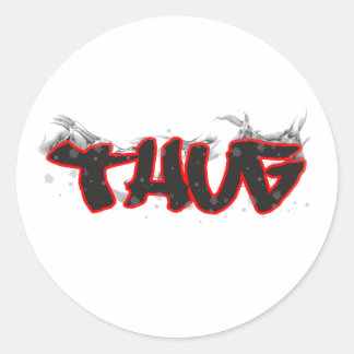thug graffiti design classic round sticker