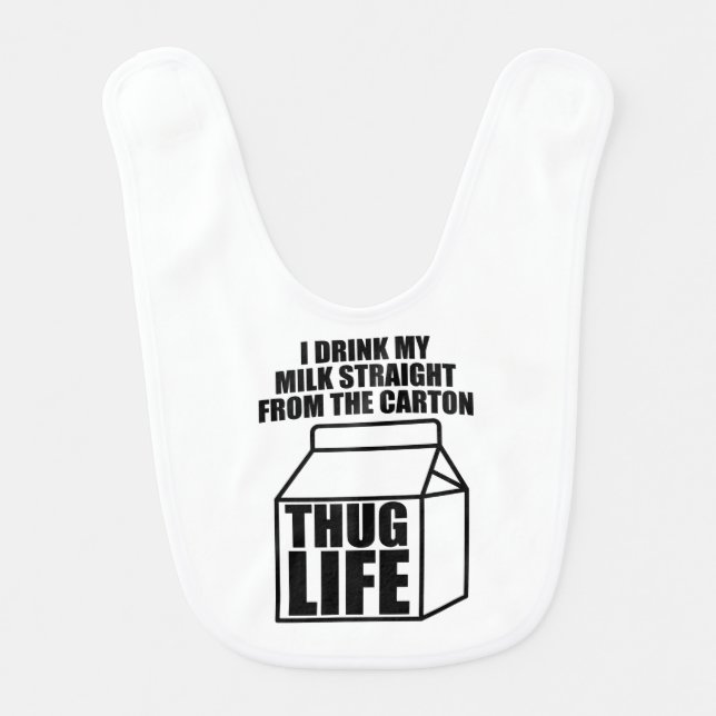 Thug Life Milk Carton Baby Bib (Front)