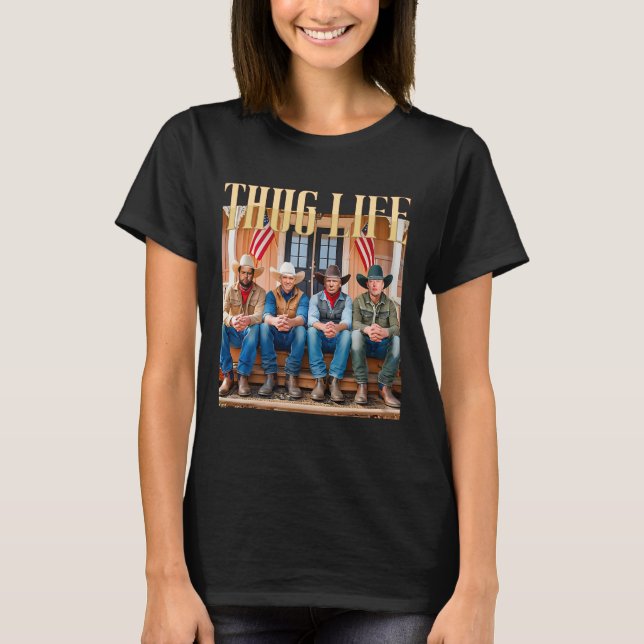 Thug Life Trump Vance Kennedy Elon 1  T-Shirt (Front)