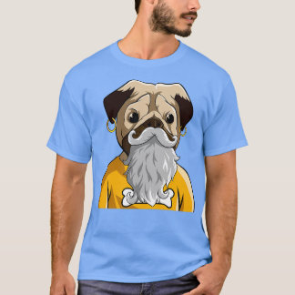 THUG PUG BEARD WITH EARRING 1 T-Shirt