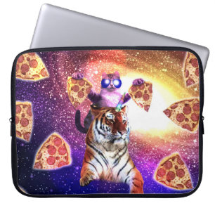 Thug Space Cat On Tiger Unicorn Laptop Sleeve