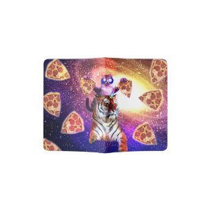 Thug Space Cat On Tiger Unicorn Passport Holder