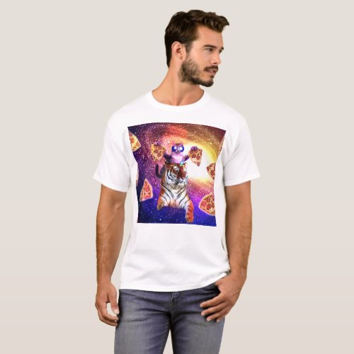 Thug Space Cat On Tiger Unicorn T_Shirt