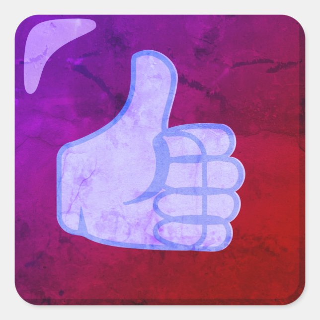 Thumb Button Icon Square Sticker (Front)