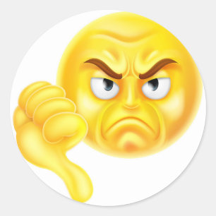 Thumb Down Emoji Classic Round Sticker