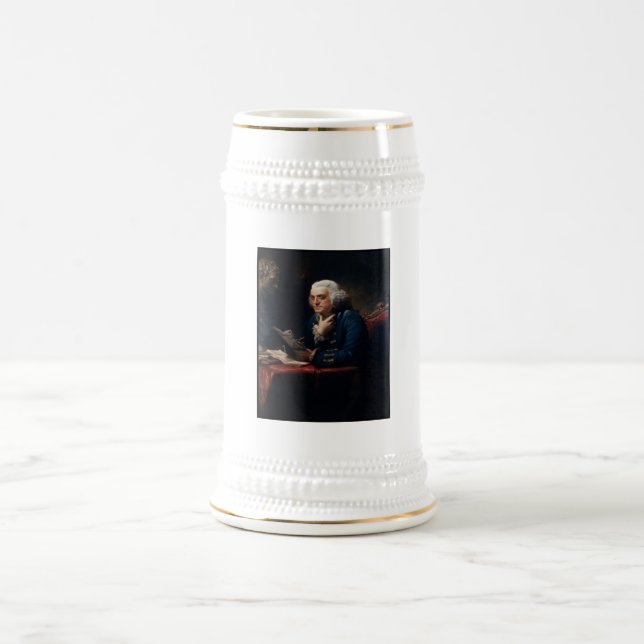 Thumb Portrait, Benjamin Franklin Founding Father Beer Stein (Center)