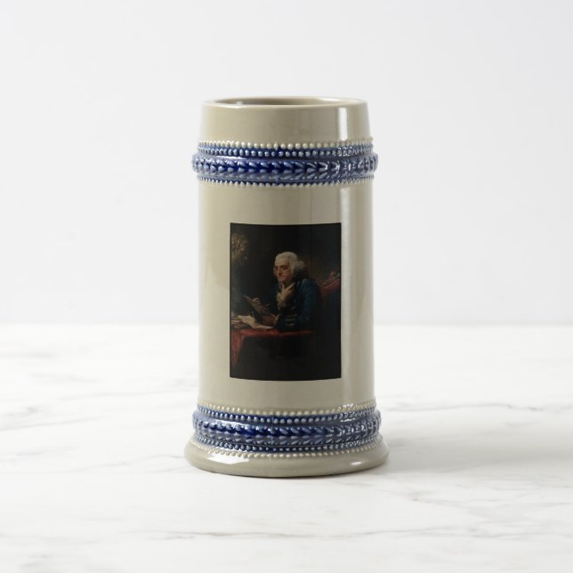 Thumb Portrait, Benjamin Franklin Founding Father Beer Stein (Center)