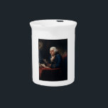 Thumb Portrait, Benjamin Franklin Founding Father Beverage Pitcher<br><div class="desc">Benjamin Franklin: A Man of Many Talents - Benjamin Franklin, a Founding Father of the United States, was a man of extraordinary intellect and diverse talents. Born in Boston, Massachusetts, in 1706, he quickly established himself as a polymath, excelling in fields as varied as science, politics, and philosophy. - Franklin's...</div>