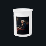 Thumb Portrait, Benjamin Franklin Founding Father Beverage Pitcher<br><div class="desc">Benjamin Franklin: A Man of Many Talents - Benjamin Franklin, a Founding Father of the United States, was a man of extraordinary intellect and diverse talents. Born in Boston, Massachusetts, in 1706, he quickly established himself as a polymath, excelling in fields as varied as science, politics, and philosophy. - Franklin's...</div>