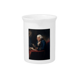 Thumb Portrait, Benjamin Franklin Founding Father Beverage Pitcher