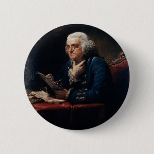 Thumb Portrait, Benjamin Franklin Founding Father Button