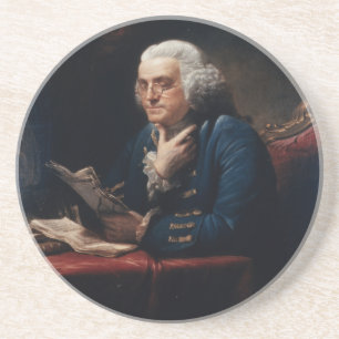 Thumb Portrait, Benjamin Franklin Founding Father Coaster