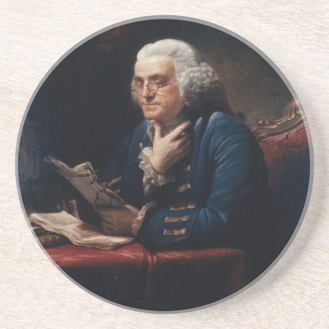 Thumb Portrait, Benjamin Franklin Founding Father Coaster (Front)