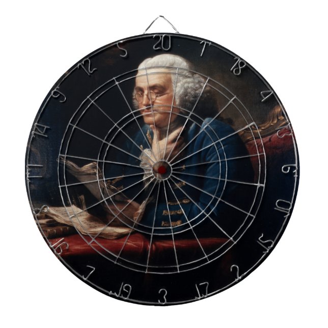 Thumb Portrait, Benjamin Franklin Founding Father Dart Board (Front)