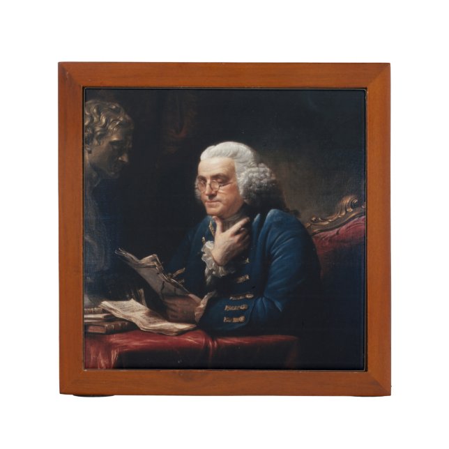 Thumb Portrait, Benjamin Franklin Founding Father Desk Organizer (Front)