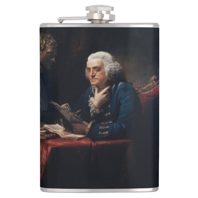 Thumb Portrait, Benjamin Franklin Founding Father Flask (Front)