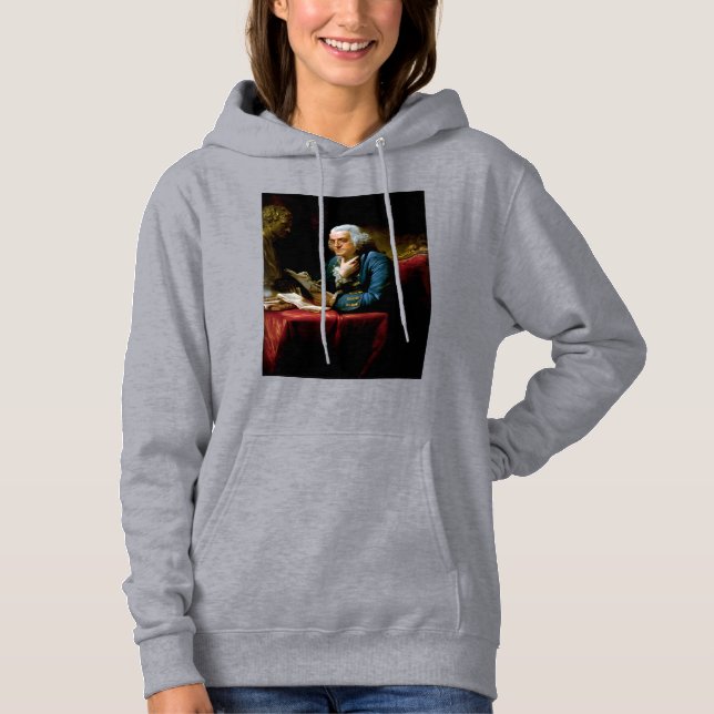 Thumb Portrait, Benjamin Franklin Founding Father Hoodie (Front)
