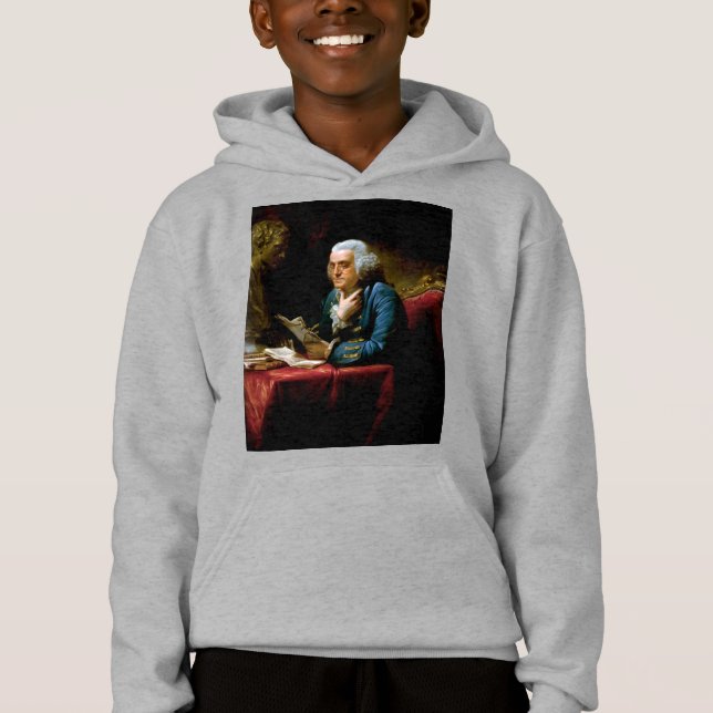 Thumb Portrait, Benjamin Franklin Founding Father Hoodie (Front)