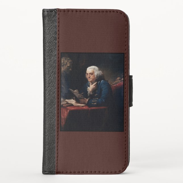 Thumb Portrait, Benjamin Franklin Founding Father iPhone Wallet Case (Front)