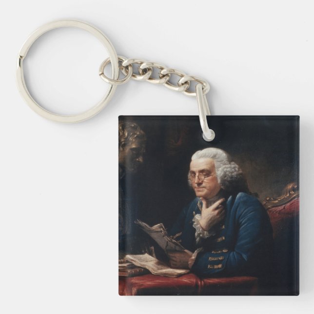 Thumb Portrait, Benjamin Franklin Founding Father Keychain (Front)