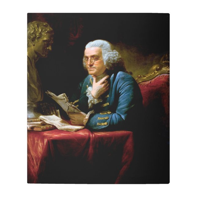 Thumb Portrait, Benjamin Franklin Founding Father Metal Print (Front)