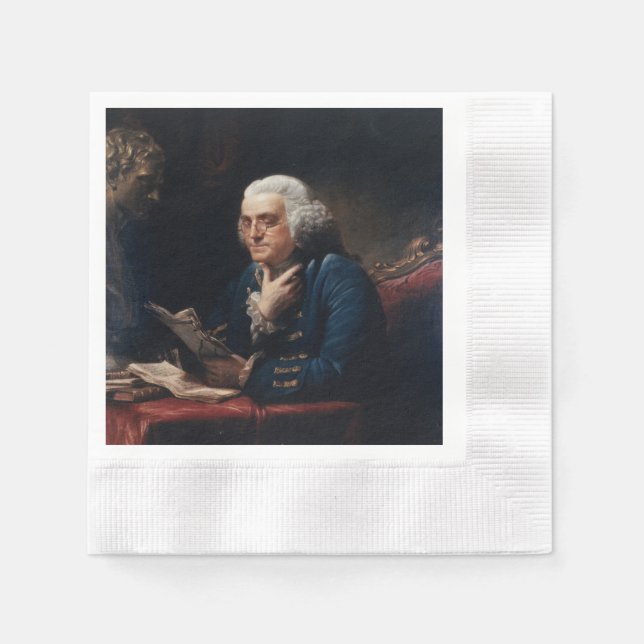 Thumb Portrait, Benjamin Franklin Founding Father Napkins (Front)